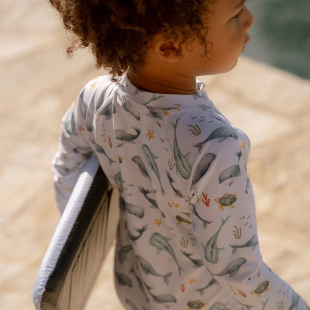 Little Dutch® Otroške enodelne kopalke z rokavi Ocean Sea Life Little Dutch