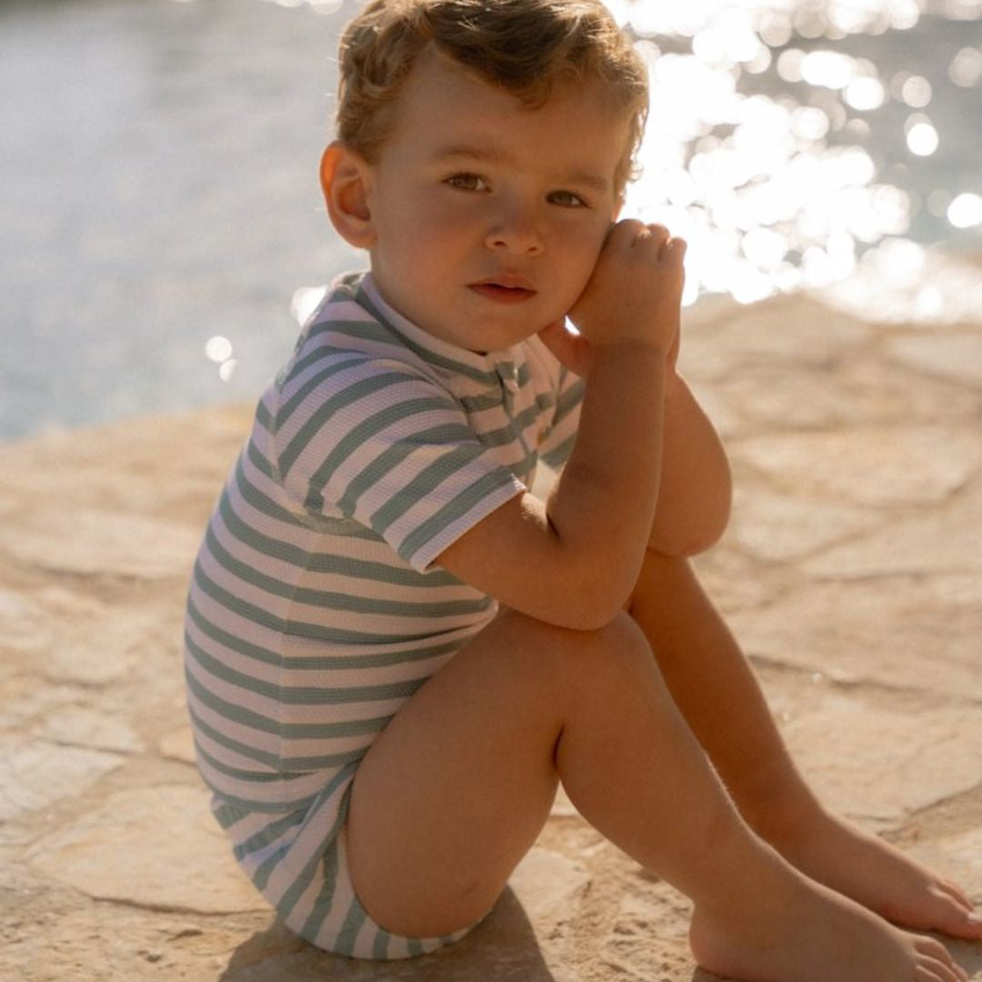 Little Dutch® Otroška kopalna majica Stripes Surf Blue Little Dutch