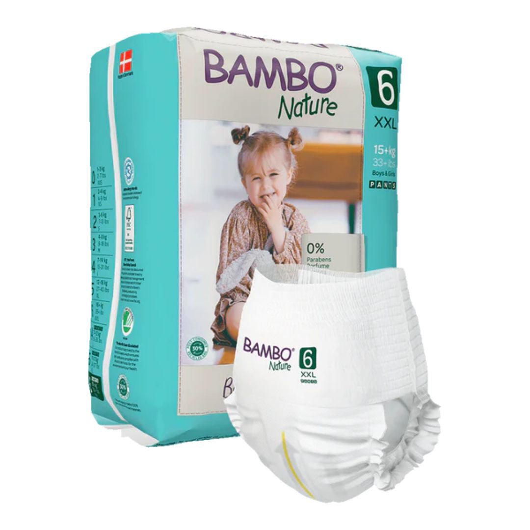 Bambo Nature® Hlačne plenice XXL Velikost 6 (15+ kg) 18 kos Bambo Nature