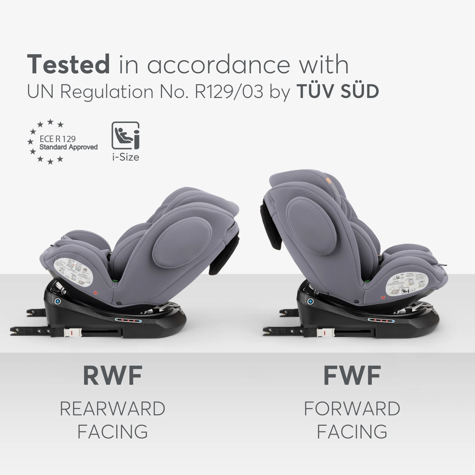 KikkaBoo® Otroški avtosedež 360° i-Felix i-SIZE (40-150 cm) Light Grey KikkaBoo