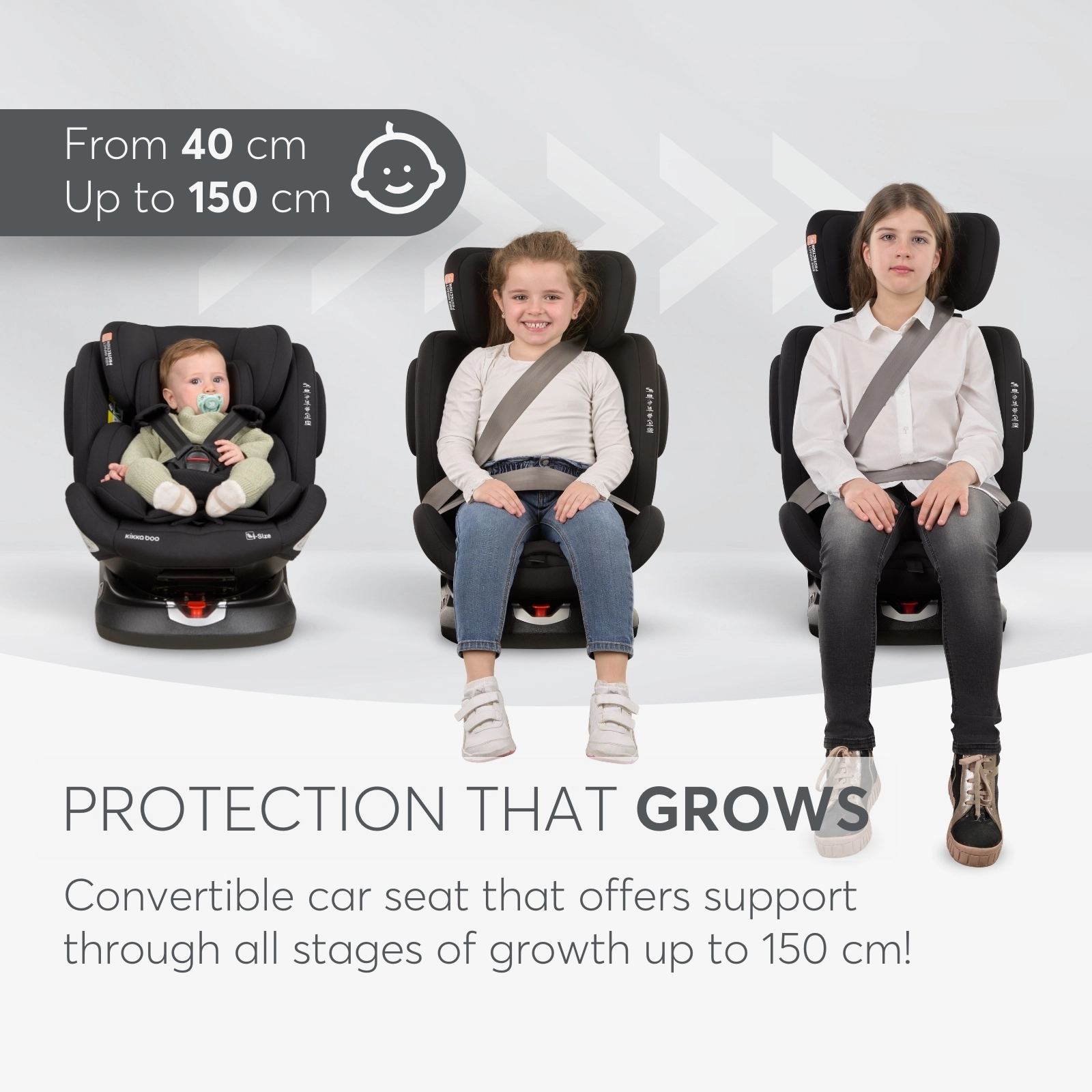 KikkaBoo® Otroški avtosedež 360° i-Felix i-SIZE (40-150 cm) Dark Grey KikkaBoo