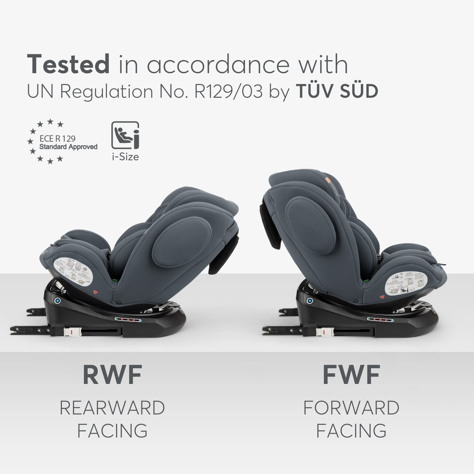 KikkaBoo® Otroški avtosedež 360° i-Felix i-SIZE (40-150 cm) Dark Grey KikkaBoo