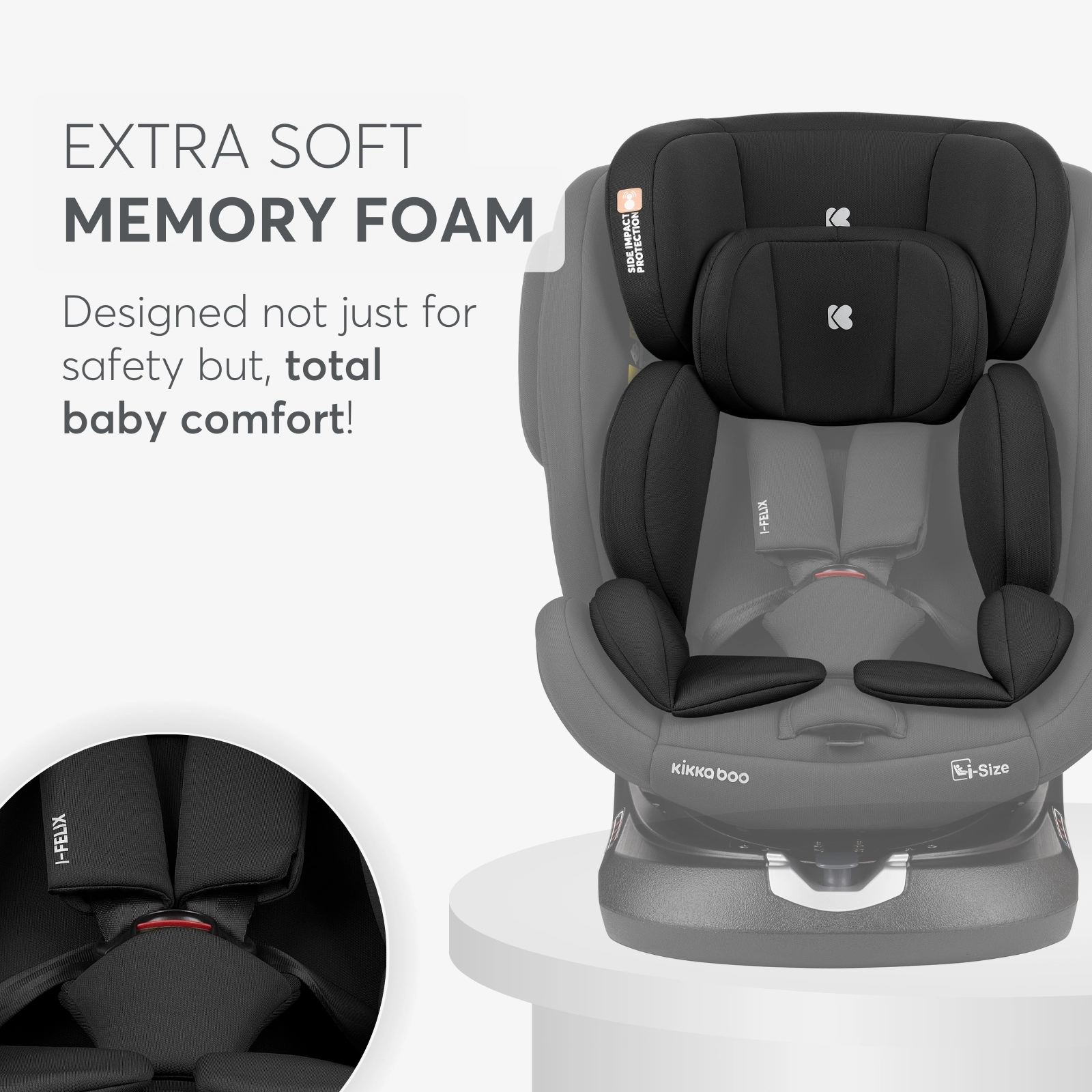 KikkaBoo® Otroški avtosedež 360° i-Felix i-SIZE (40-150 cm) Black KikkaBoo