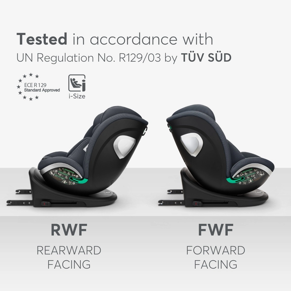 KikkaBoo® Otroški avtosedež 360° i-Drive i-SIZE (40-150 cm) Dark Grey KikkaBoo