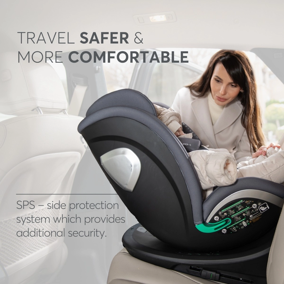 KikkaBoo® Otroški avtosedež 360° i-Drive i-SIZE (40-150 cm) Light Grey KikkaBoo