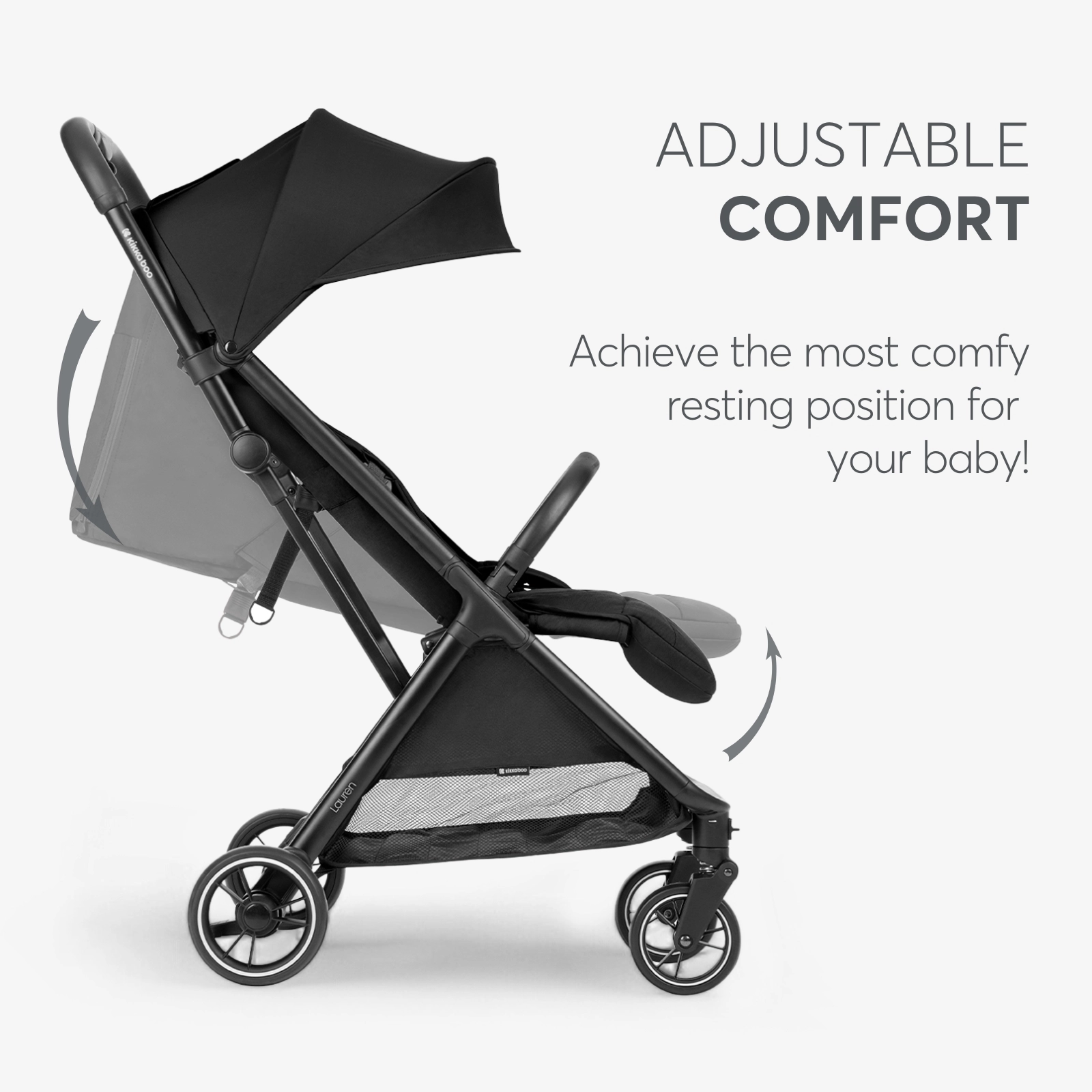 KikkaBoo® Otroški voziček Lauren Black 2025 KikkaBoo