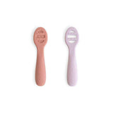 Mushie® First Feeding Baby Spoons 2-Pack Blush/Shifting Sand