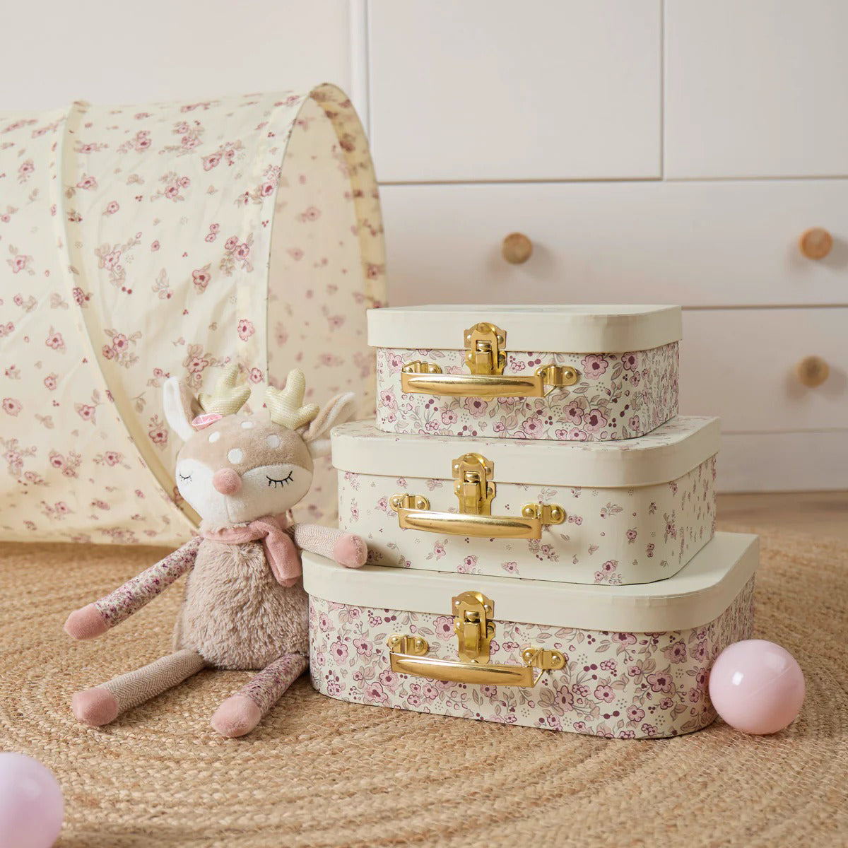 Bieco® Kovček Ella vintage flowers 3 kos Bieco