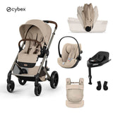 Cybex® Poussette pliable 4en1 Balios S Lux + Nacelle Amya + Siège auto Cloud G3 + Base Isofix G3 Almond Beige