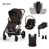 Cybex® Poussette 4en1 avec nacelle pliable Balios S Lux + Nacelle Amya + Siège auto Cloud G3 + Base IsoFix G3 Chocolate Brown