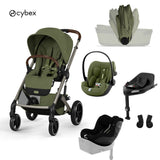 Cybex® Otroški voziček z zložljivo košaro 5v1 Balios S Lux + Avtosedež Cloud G3 + IsoFix baza G3 + Avtosedež Sirona G3 Moss Green