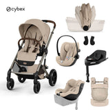 Cybex® Otroški voziček z zložljivo košaro 5v1 Balios S Lux + Nosilka Amya + Avtosedež Cloud G3 + IsoFix baza G3 + Avtosedež Sirona G3 Almond Beige
