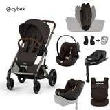 Cybex® Otroški voziček z zložljivo košaro 5v1 Balios S Lux + Nosilka Amya + Avtosedež Cloud G3 + IsoFix baza G3 + Avtosedež Sirona G3 Chocolate Brown (+ Rain cover)