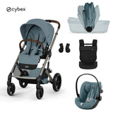 Cybex® Poussette d'enfant pliable 3en1 Balios S Lux + Nacelle Amya + Siège auto Cloud G3 Stormy Blue