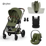 Cybex® Poussette 3en1 avec nacelle pliable Balios S Lux + Porte-bébé Amya + Siège auto Cloud G3 Moss Green