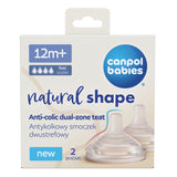 Canpol babies® Anti-colic dvopodročni silikonski cucelj Natural Shape 12m+ 2 kos