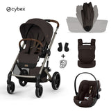 Cybex® Otroški voziček z zložljivo košaro 3v1 Balios S Lux + Nosilka Amya + Avtosedež Cloud G3 Chocolate Brown (+ Rain cover)