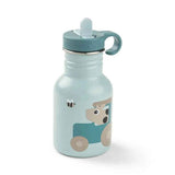 Done by Deer® Metalna bočica sa slamkom Tiny Farm Blue 350 ml