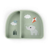 Done by Deer® Otroška deljena skledica Stick&Stay Playground Green