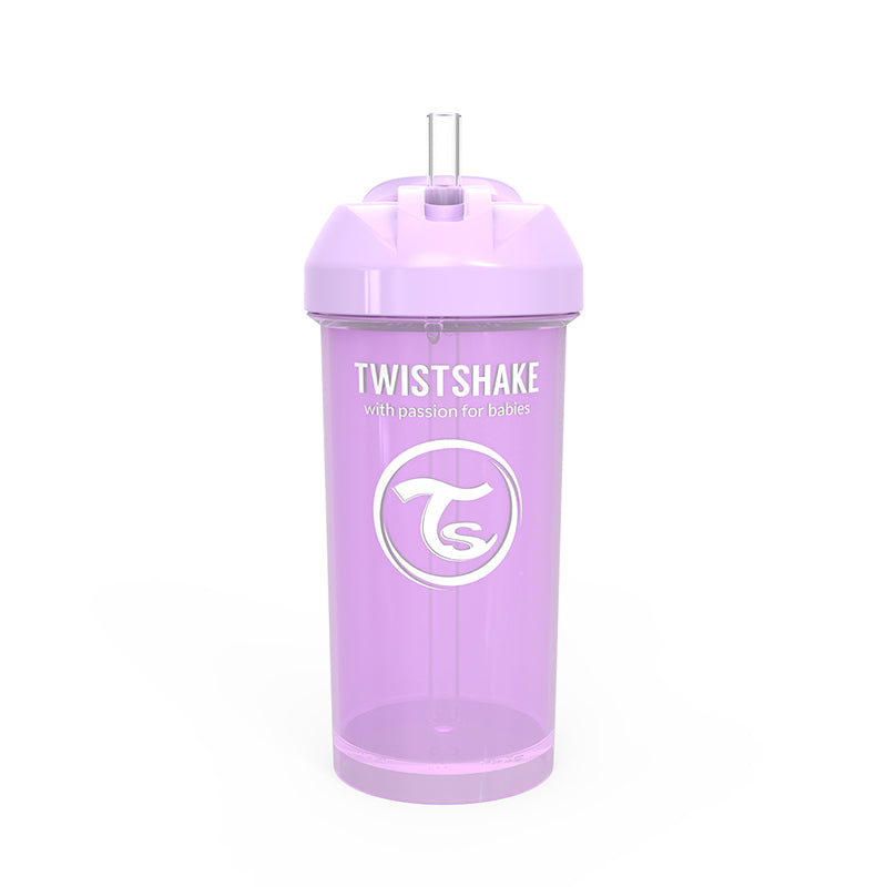 Twistshake® Lonček s slamico 360ml (12+m) Pastel Purple Twistshake