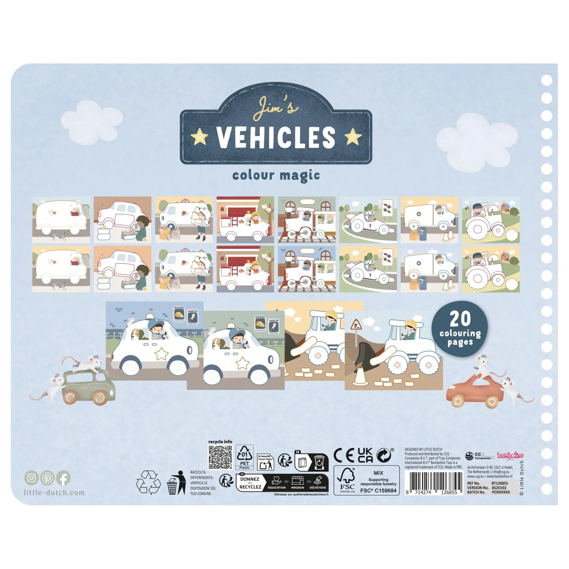 Little Dutch® Čarobna pobarvanka Jim & Friends Little Dutch