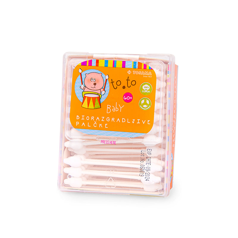Tosama® Vatirane palčke biorazgradljive otroške To.to Tosama 60 kos To.to Tosama