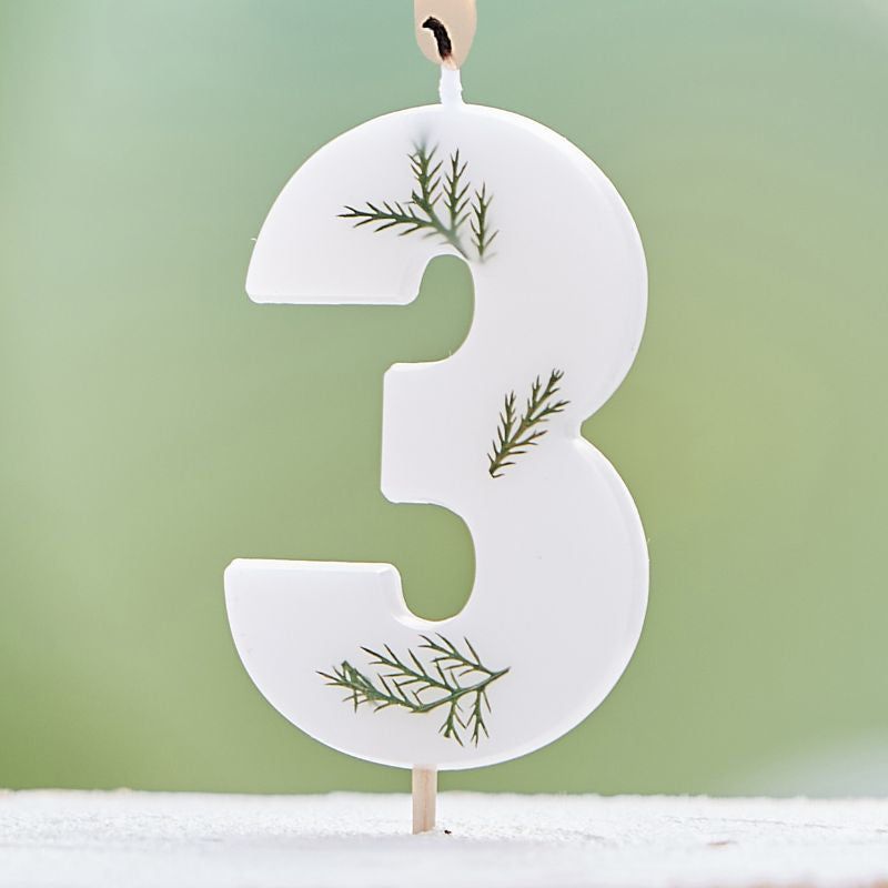 Ginger Ray® Svečka Leaf Številka 3 Ginger Ray