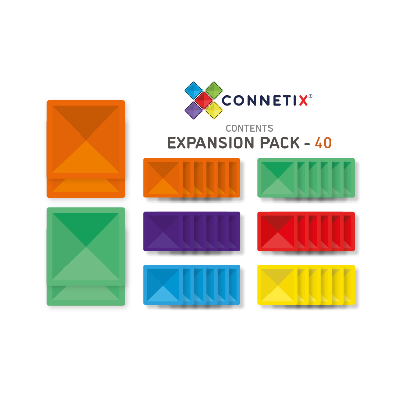 Connetix® Magnetne ploščice Expansion Pack 40-delni Connetix
