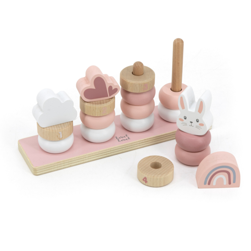 Label Label® Lesena natikanka Little Rings Pink Label Label