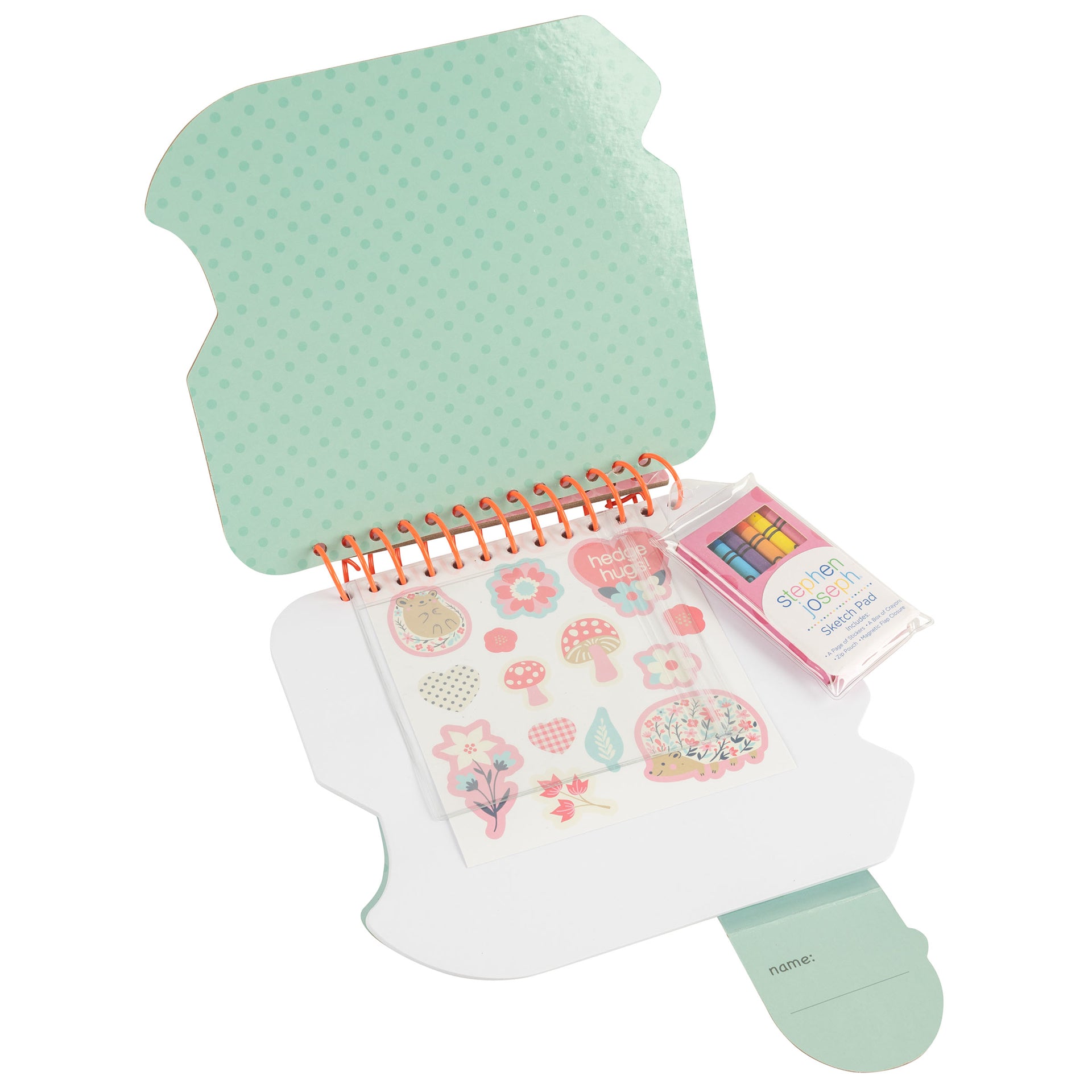 Stephen Joseph® Zvezek z nalepkami in voščenimi barvicami Hedgehog Stephen Joseph