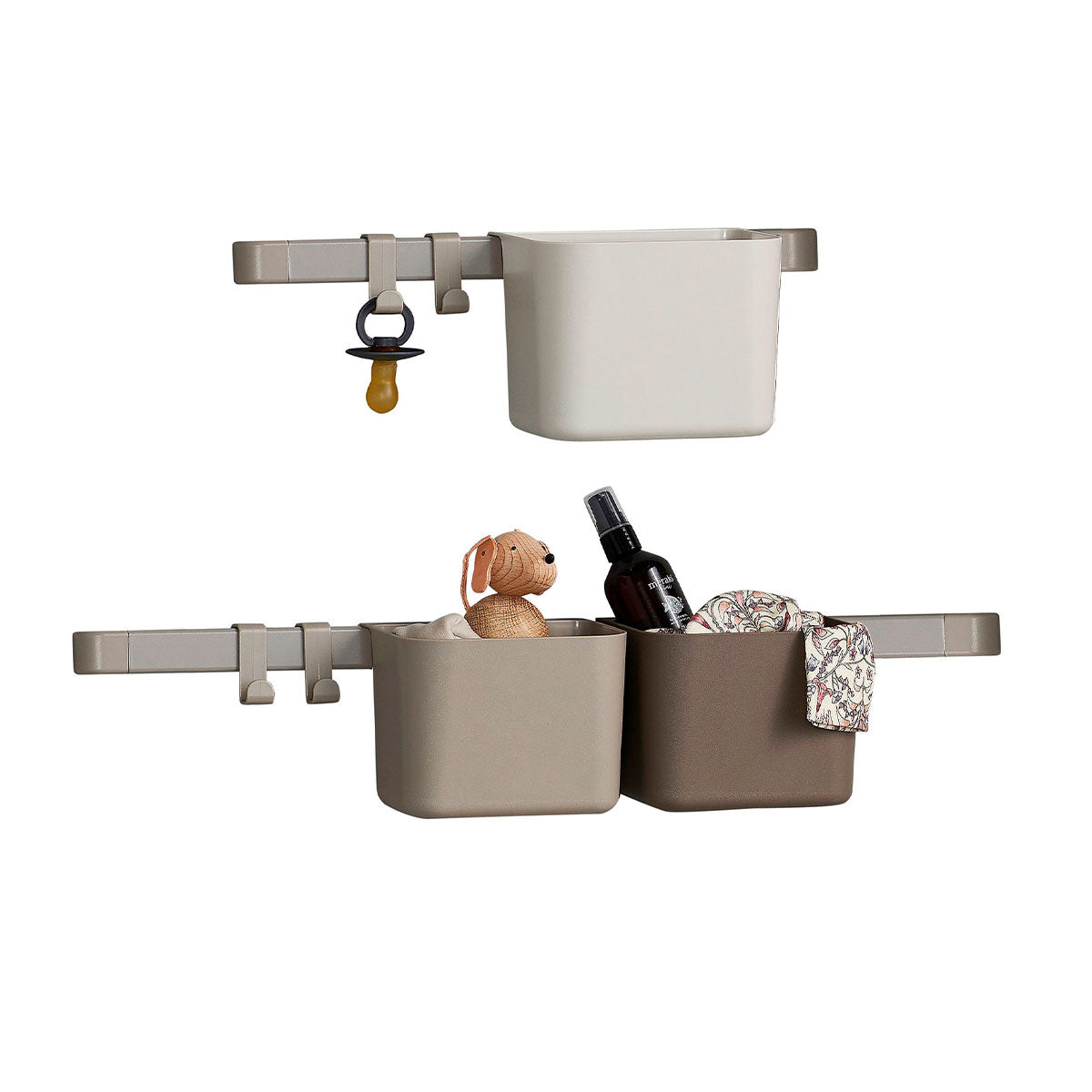 Leander® 3x organizatorji z daljšim in krajšim nosilcem Cappuccino Leander