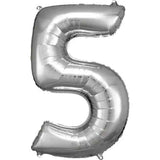 Amscan® Foil Balloon Large Numbe 5 (86 cm) Silver