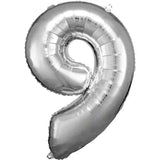 Amscan® Balon broj 9 (86 cm) Silver