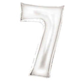 Amscan® Balon številka 7 (86 cm) Silk Lustre White