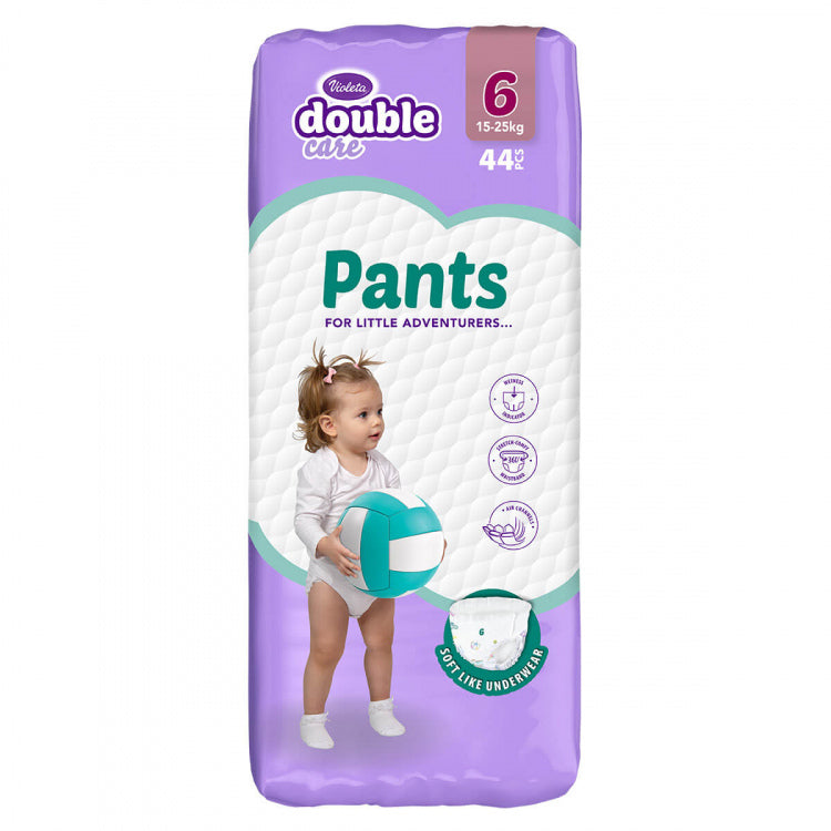 Violeta® Hlačne plenice Double Care 6 Junior+ (15-25 kg) 44 kosov Violeta