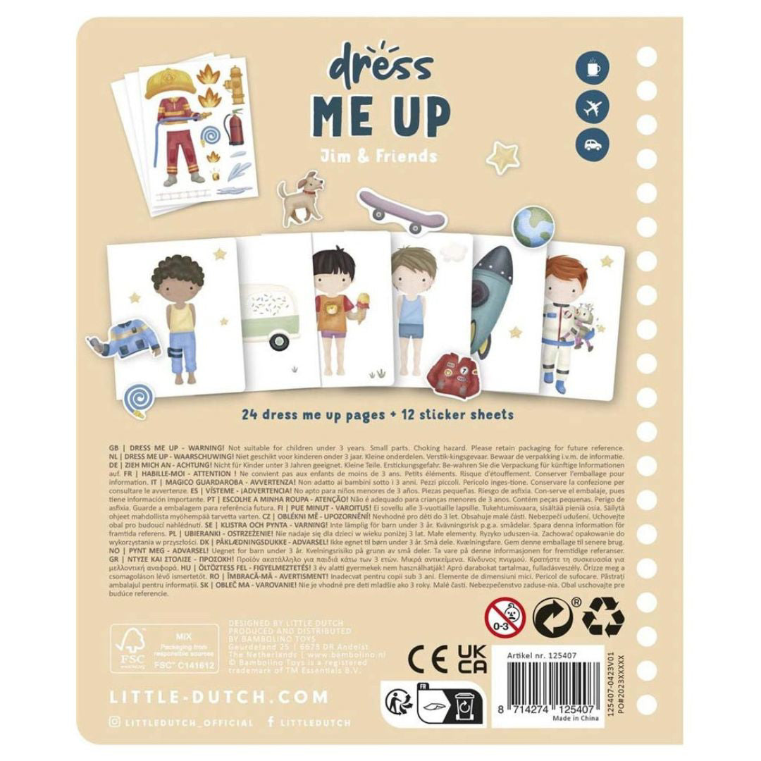 Little Dutch® Knjiga z nalepkami Jim & Friends Dress Me Up Little Dutch