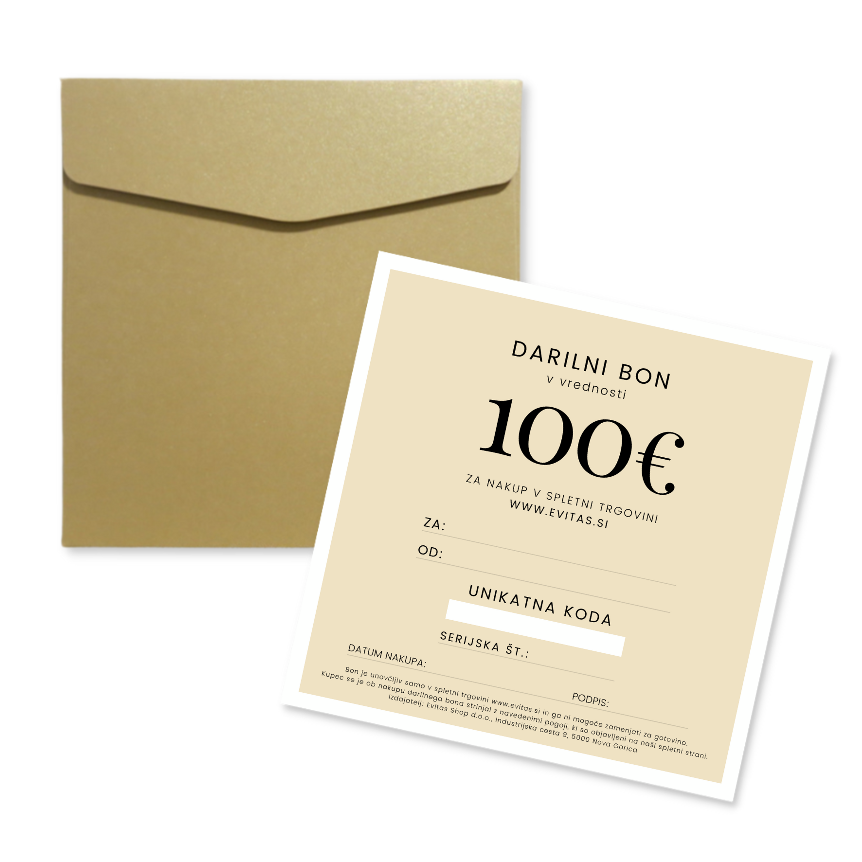 Evitas FIZIČNI DARILNI BON Evitas