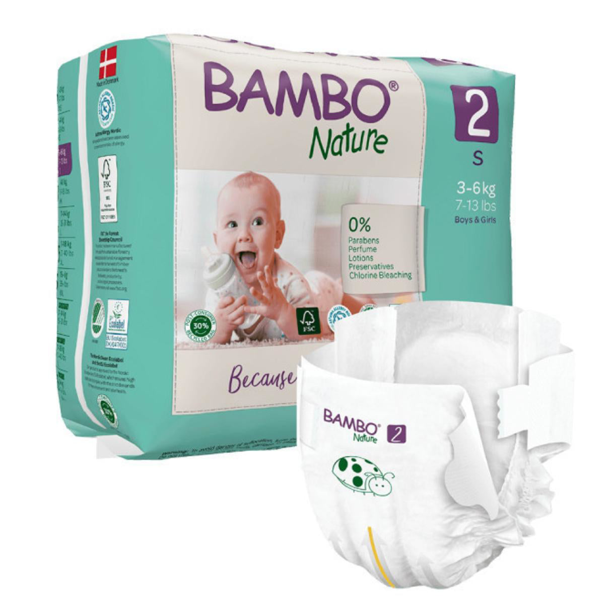 Bambo Nature® Plenice Mini Velikost 2 (3-6 kg) 30 kos Bambo Nature