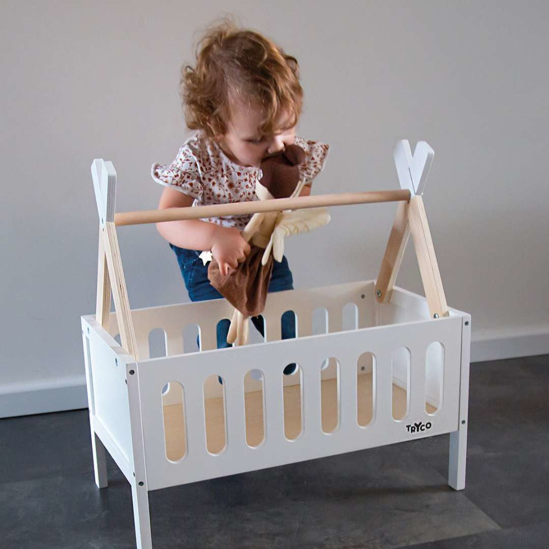 Tryco® Lesena posteljica za punčke Tryco