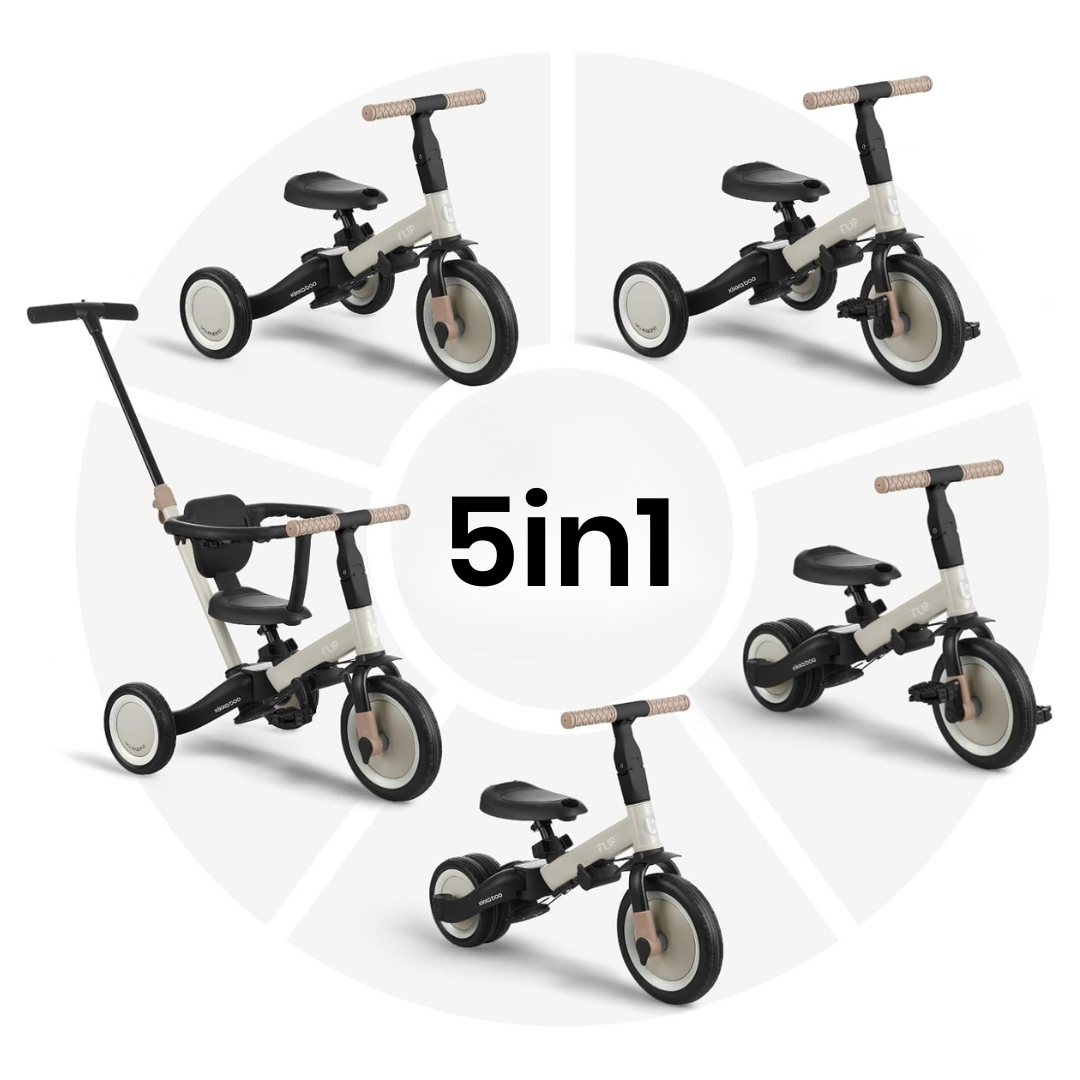 KikkaBoo® Otroški tricikel 5in1 Flip Grey KikkaBoo