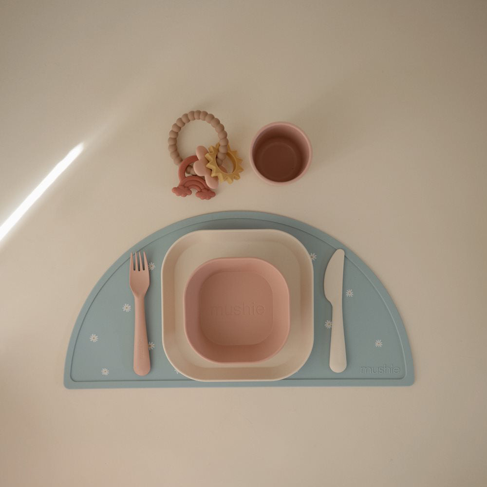 Mushie® Otroški pribor 3-delni Blush Mushie