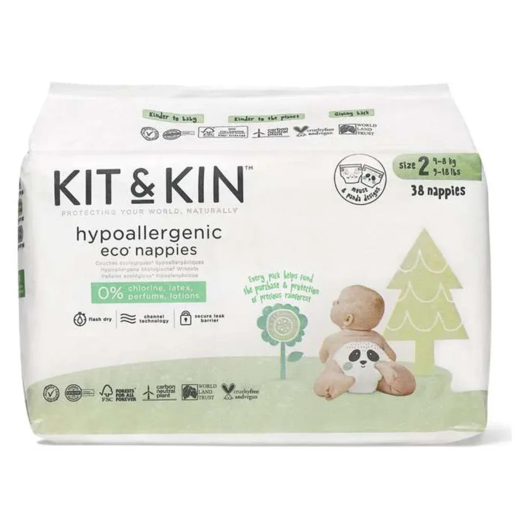 Kit&Kin® Plenice velikost 2 (4-8 kg) 38 kos Kit & Kin