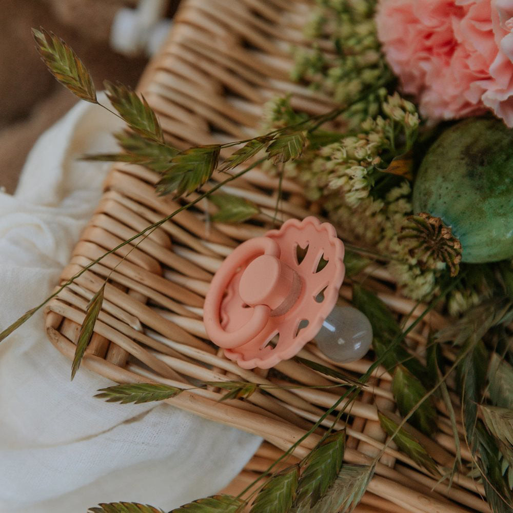 Frigg® Set 4 dudic iz silikona Sunset Bliss (0-6m) FRIGG