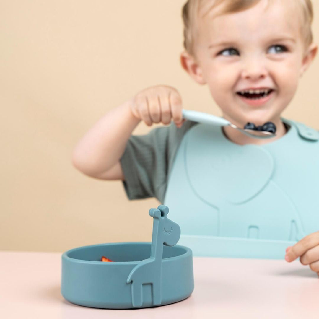 Done by Deer® Prvi jedilni set Peekaboo Blue Done by Deer