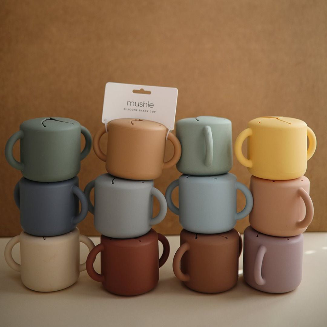 Mushie® Silikonska posodica za prigrizke Cloudy Mauve Mushie