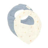 Little Dutch® Bavaglino in cotone Forest Treasures & Denim Blue 2 pz