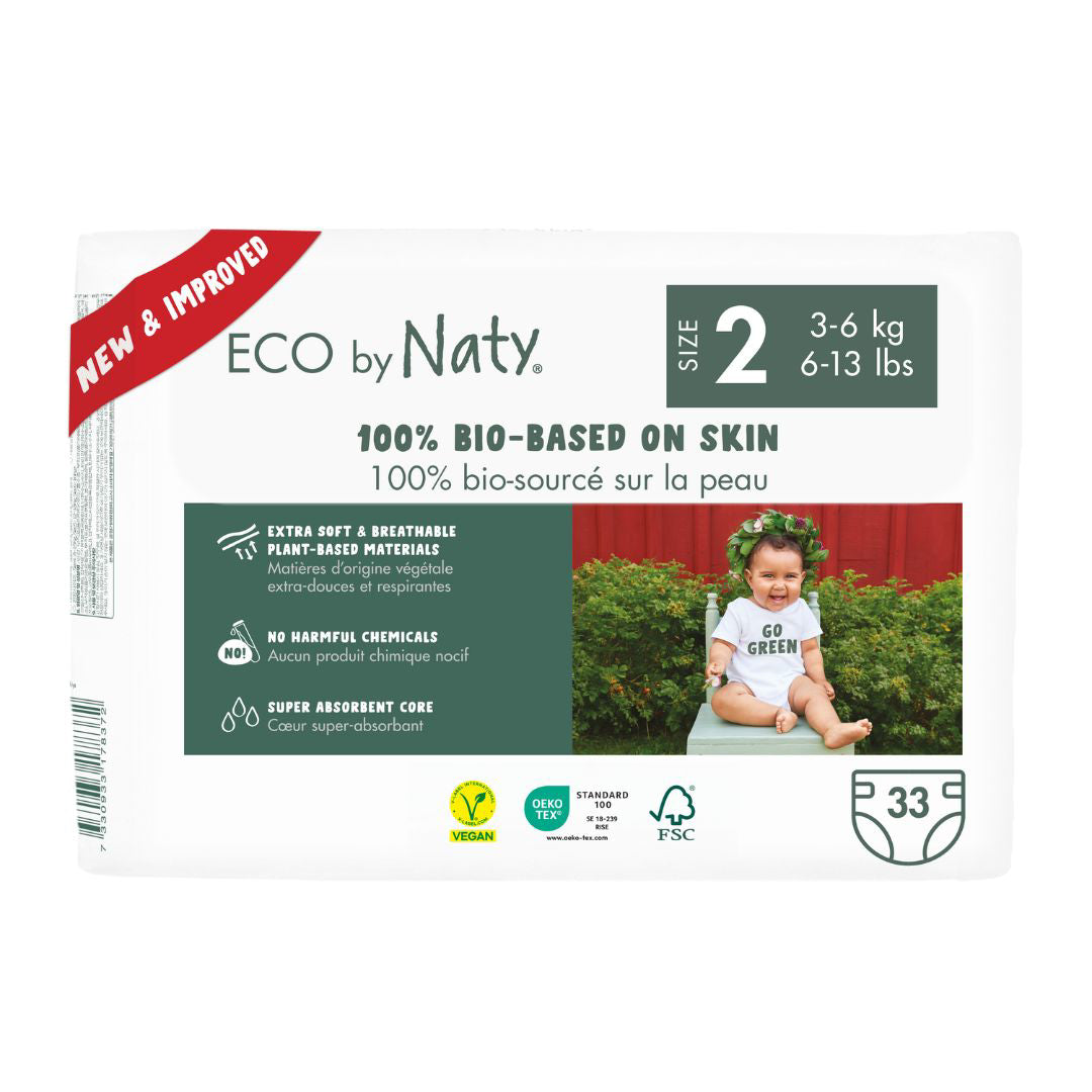 Eco by Naty® Ekološke plenice 2 (3-6 kg) 33 kosov Eco by Naty