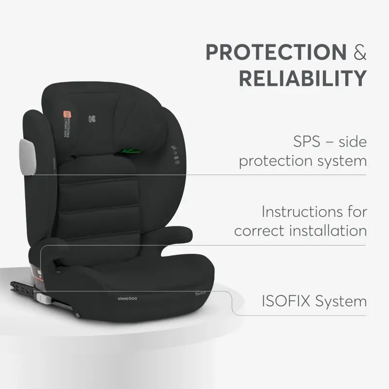 KikkaBoo® Otroški avtosedež i-Track i-SIZE (100-150 cm) Dark Grey KikkaBoo