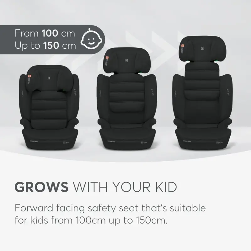 KikkaBoo® Otroški avtosedež i-Track i-SIZE (100-150 cm) Dark Grey KikkaBoo