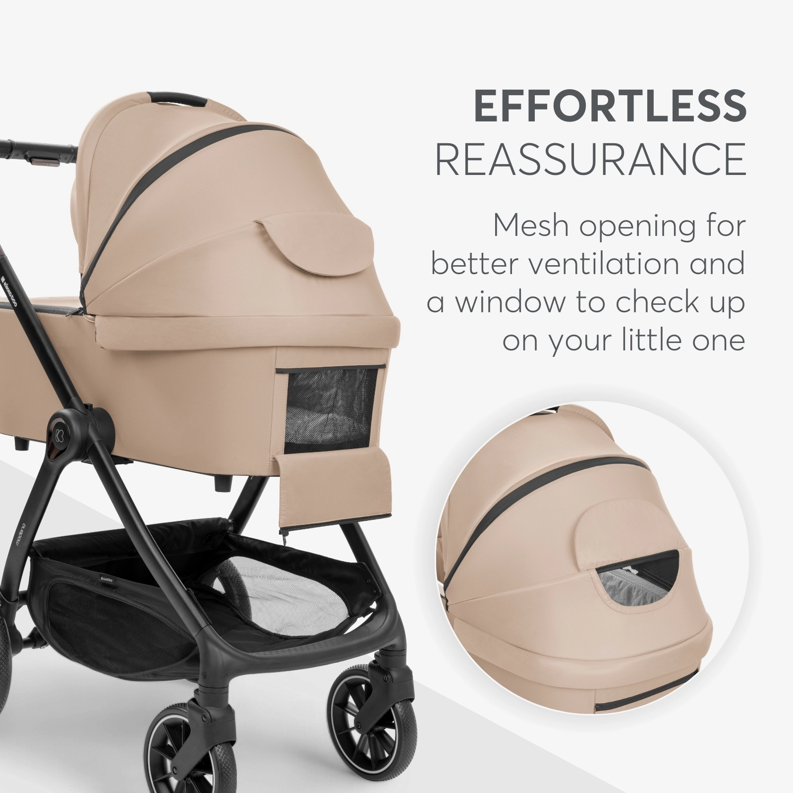 KikkaBoo® Otroški voziček s košaro 3v1 Modena Beige KikkaBoo